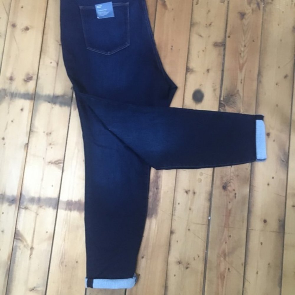 Fleece-lined Dark Wash High Rise Skinny Jeans